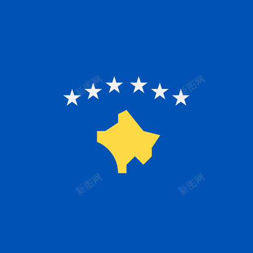科索沃方形的国家简单的旗帜图标svg_新图网 https://ixintu.com 方形的国家简单的旗帜 科索沃