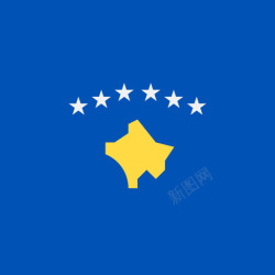 科索沃科索沃方形的国家简单的旗帜图标高清图片