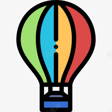 热气球一般11线颜色图标图标