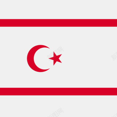 北塞浦路斯方形国家简单旗帜图标图标