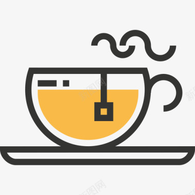 茶饮料黄影图标图标