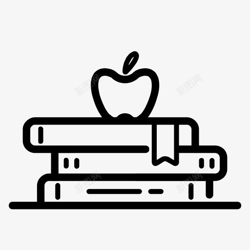 书苹果知识图标svg_新图网 https://ixintu.com 书 回到学校 学习 知识 苹果 阅读