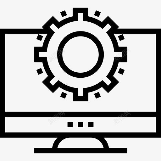 计算机启动和开发线性图标svg_新图网 https://ixintu.com 启动和开发 线性 计算机