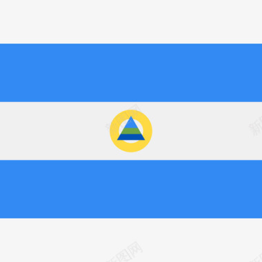 尼加拉瓜长方形国家简单旗帜图标图标