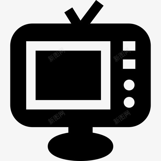 电视复古电子填充图标svg_新图网 https://ixintu.com 填充 复古电子 电视