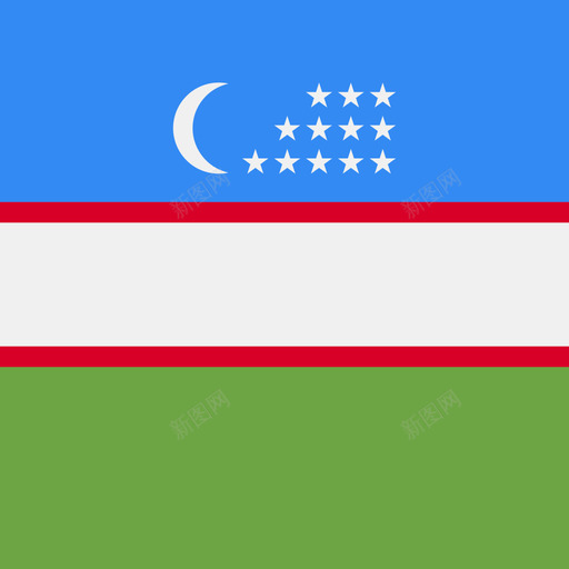 乌兹别克斯坦方形国家简单旗帜图标svg_新图网 https://ixintu.com 乌兹别克斯坦 方形国家简单旗帜