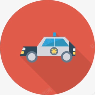 警车交通工具30环形图标图标