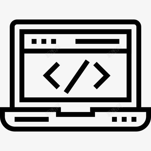 笔记本电脑启动和开发线性图标svg_新图网 https://ixintu.com 启动和开发 笔记本电脑 线性