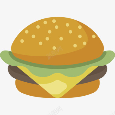 汉堡食品甜点平的图标图标
