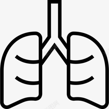 肺医疗卫生3线性图标图标