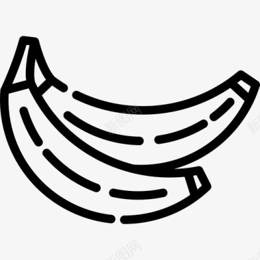 香蕉夏季食品饮料3线性图标图标