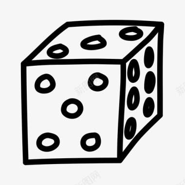 涂鸦骰子方块赌博图标图标