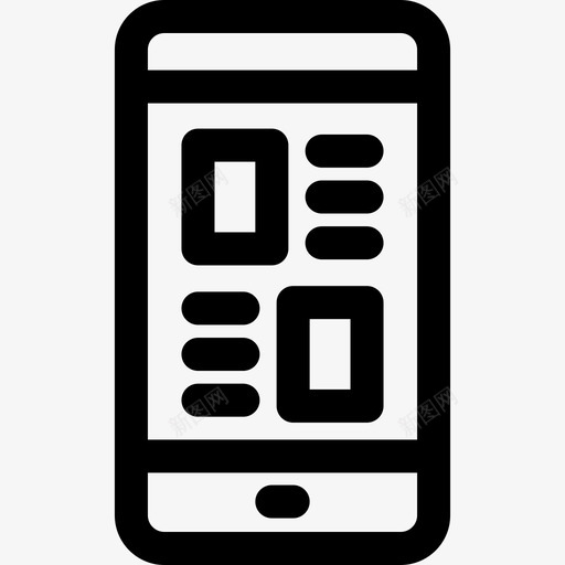 智能手机响应式12线性图标svg_新图网 https://ixintu.com 响应式设计12 智能手机 线性