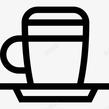 咖啡杯酒店服务5直线图标图标
