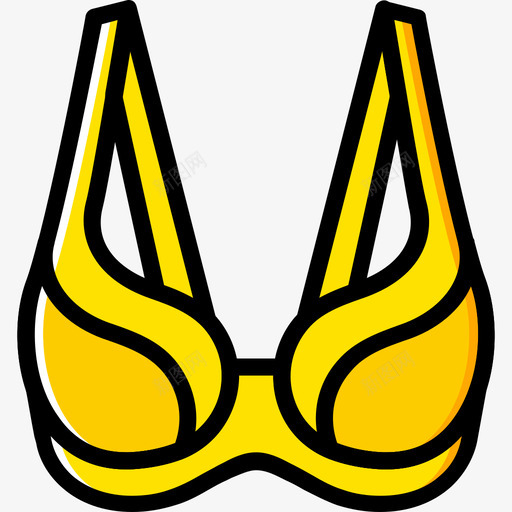 胸罩女装3黄色图标svg_新图网 https://ixintu.com 女装3 胸罩 黄色