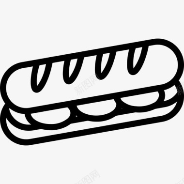 三明治食品和饮料20直系图标图标