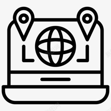 全球配送国际配送笔记本电脑图标图标