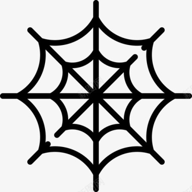 蜘蛛网动物与自然3线状图标图标
