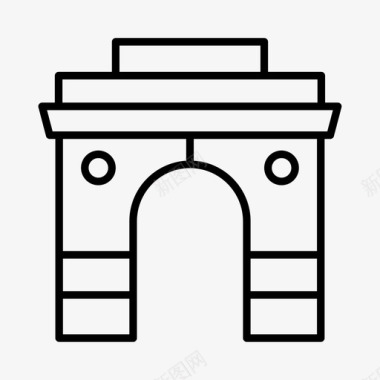 拱门建筑亚洲图标图标