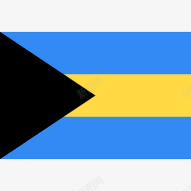 巴哈马长方形国家简单旗帜图标图标