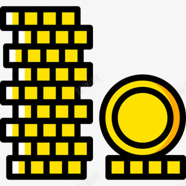 硬币商业78黄色图标图标