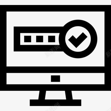 计算机互联网安全10线性图标图标
