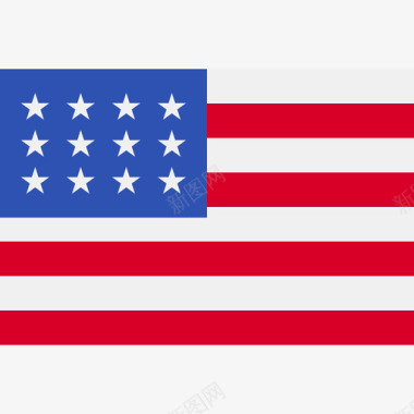 美利坚合众国长方形国家简单旗帜图标图标