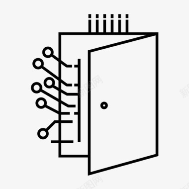 门人工智能电路图标图标