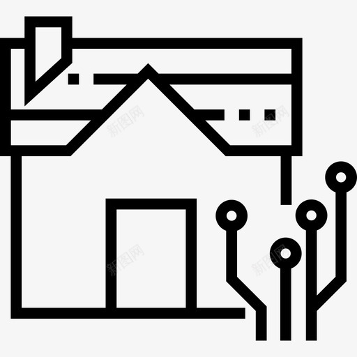 智能家居家庭3线性图标svg_新图网 https://ixintu.com 家庭3 智能家居 线性