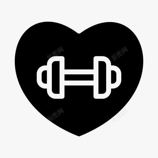 心脏哑铃锻炼图标svg_新图网 https://ixintu.com 体重 健身 健身房 哑铃 心脏 锻炼