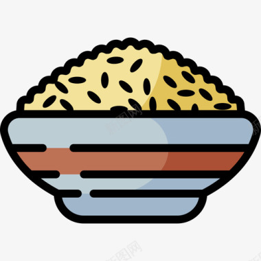 米饭食品甜点2线性颜色图标图标