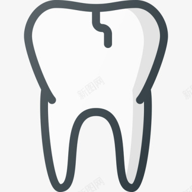 牙齿医疗保健4线颜色图标图标