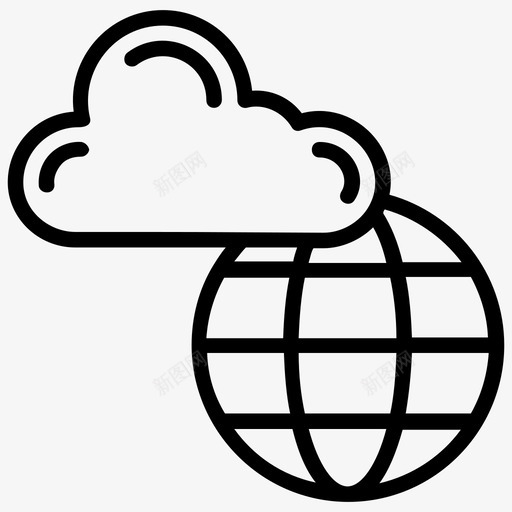 云连接云系统全球连接图标svg_新图网 https://ixintu.com 云托管线图标 云系统 云连接 全球网络 全球连接 国际网络