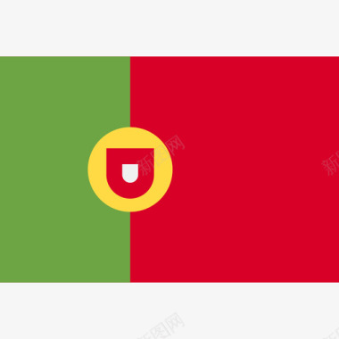 葡萄牙长方形国家简单旗图标图标