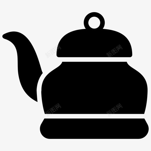 茶壶热茶厨房用具图标svg_新图网 https://ixintu.com 厨具 厨房用具 热茶 茶壶 野营雕文图标