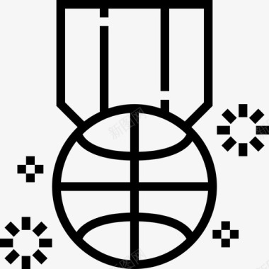 奖牌篮球8直线图标图标