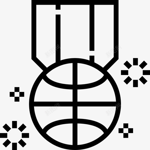 奖牌篮球8直线图标svg_新图网 https://ixintu.com 奖牌 直线 篮球8