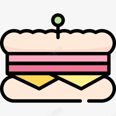 三明治国际食品2原色图标图标