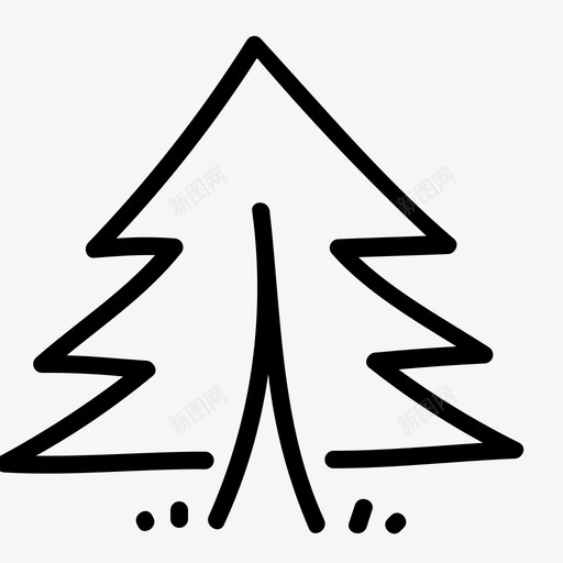 树手绘线条图标svg_新图网 https://ixintu.com 手绘 树 涂鸦自然 线条