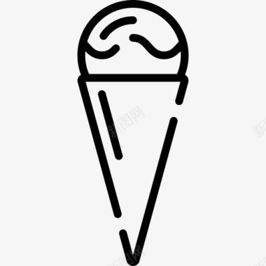 冰淇淋海滩3直线型图标图标