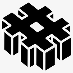 火焰井号键3d标签井号键标签符号图标高清图片