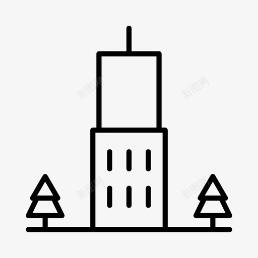 建筑物城市高层建筑图标svg_新图网 https://ixintu.com 城市 城镇 建筑物 摩天大楼 高层建筑