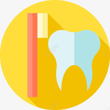 牙科护理健康生活方式8扁平图标图标
