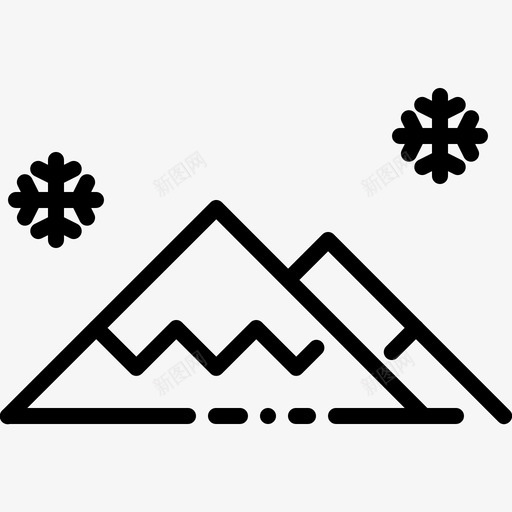 山假日雪图标svg_新图网 https://ixintu.com 假日 冬天 季节 山 度假 旅游 雪