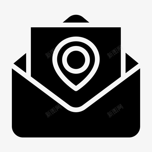 邮件信件地点图标svg_新图网 https://ixintu.com 信件 地图 地点 邮件