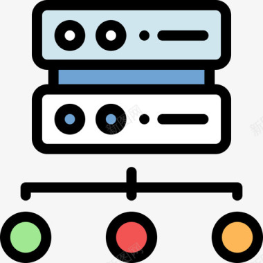 服务器数据库服务器5线性颜色图标图标