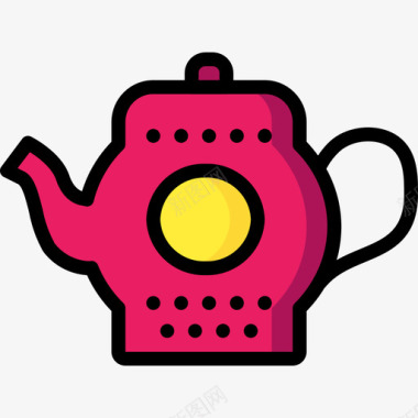 茶壶厨具线颜色图标图标