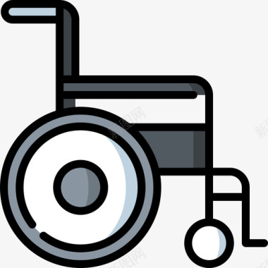 轮椅符号23线颜色图标图标