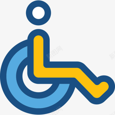 轮椅医疗卫生双色调图标图标