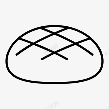 黑麦面包面包店食品图标图标